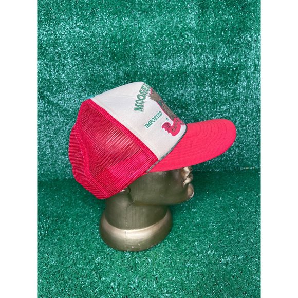 Vintage Moosehead Beer Canadian Lager Trucker Hat Snapback Cap Red Mesh Foam - Picture 2 of 8